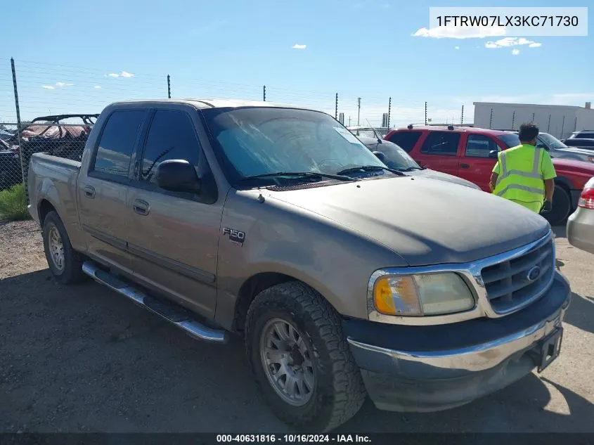 2003 Ford F-150 Lariat/Xlt VIN: 1FTRW07LX3KC71730 Lot: 40631816