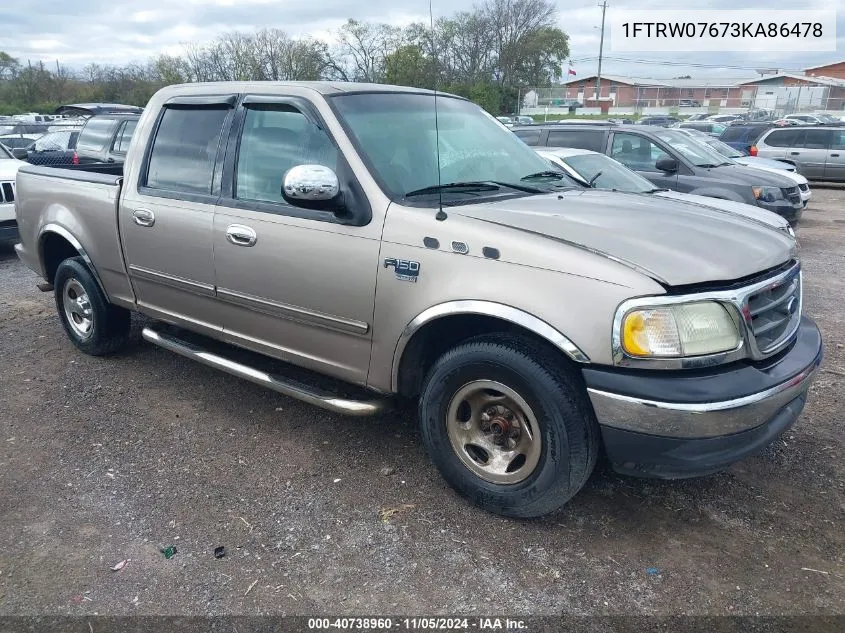 1FTRW07673KA86478 2003 Ford F-150 Lariat/Xlt