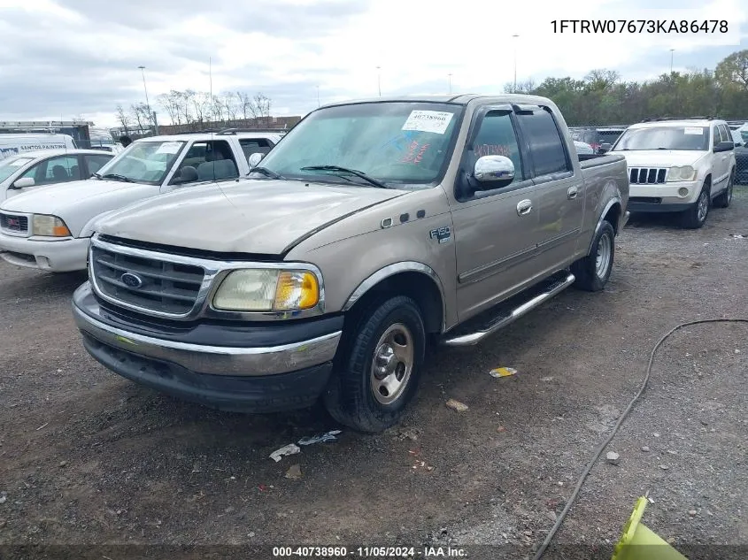 1FTRW07673KA86478 2003 Ford F-150 Lariat/Xlt