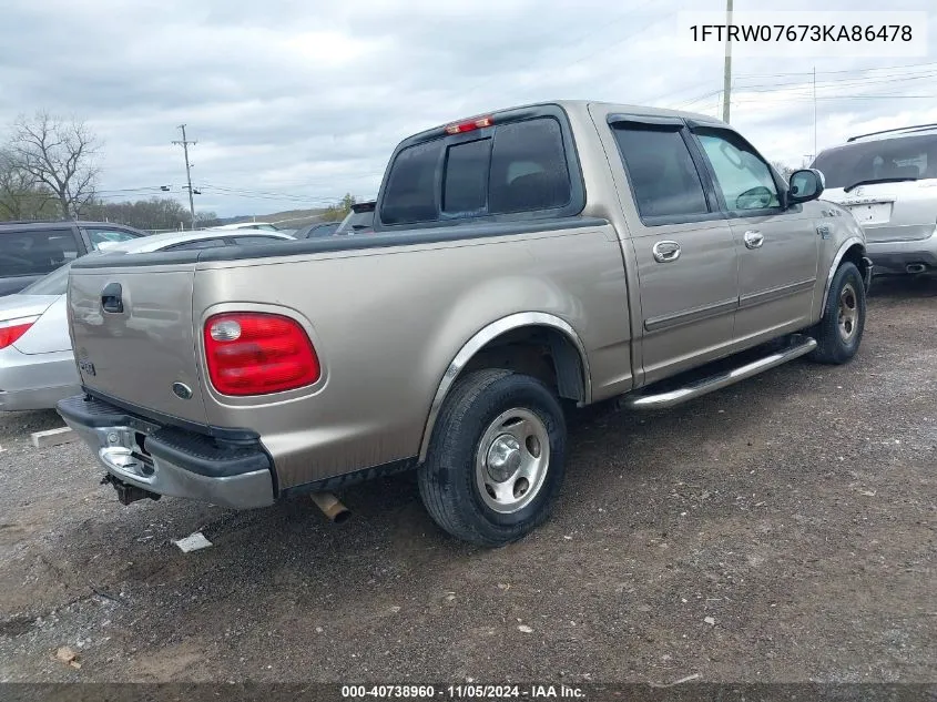 1FTRW07673KA86478 2003 Ford F-150 Lariat/Xlt