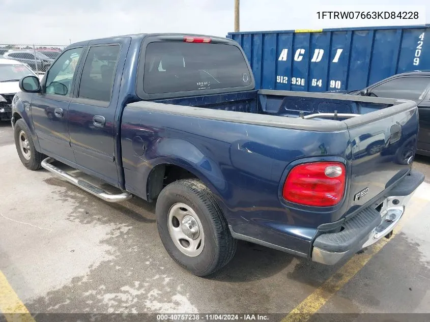 1FTRW07663KD84228 2003 Ford F-150 Lariat/Xlt