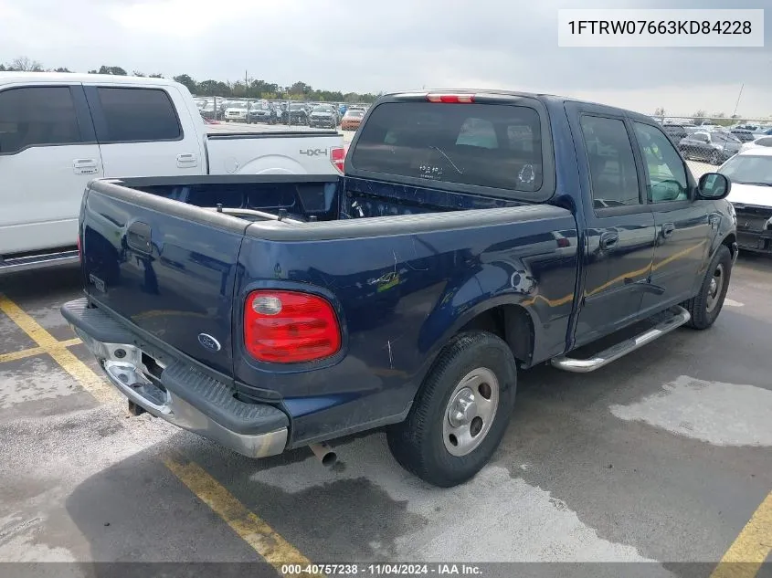 1FTRW07663KD84228 2003 Ford F-150 Lariat/Xlt