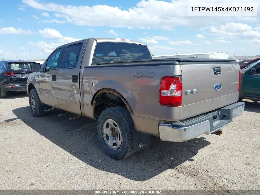 2004 Ford F-150 Fx4/Lariat/Xlt VIN: 1FTPW145X4KD71492 Lot: 39373679