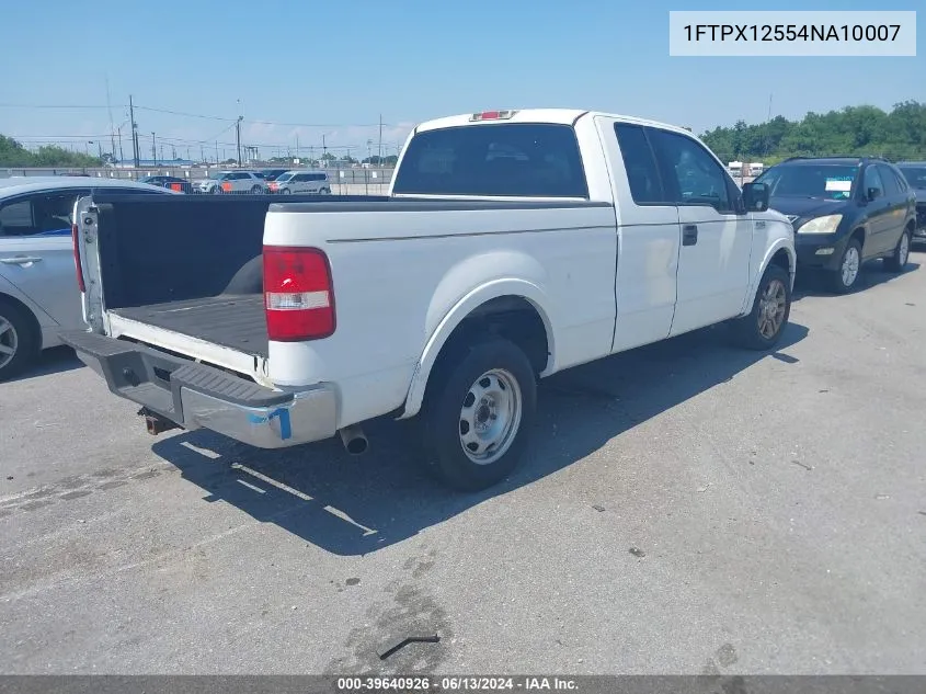 2004 Ford F-150 Lariat/Xl/Xlt VIN: 1FTPX12554NA10007 Lot: 39640926