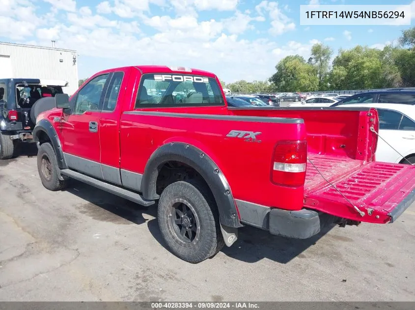 2004 Ford F-150 Stx/Xl/Xlt VIN: 1FTRF14W54NB56294 Lot: 40283394