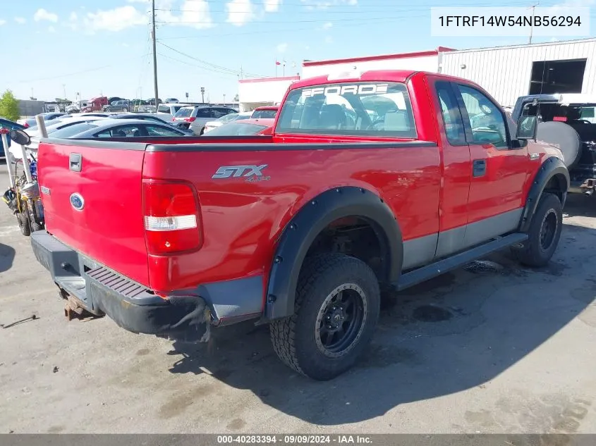 2004 Ford F-150 Stx/Xl/Xlt VIN: 1FTRF14W54NB56294 Lot: 40283394