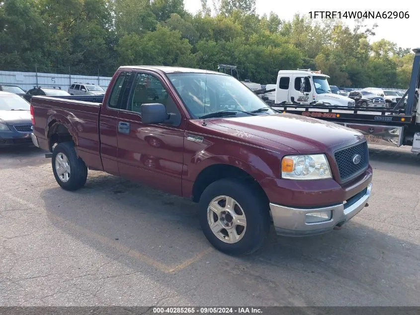 2004 Ford F-150 Stx/Xl/Xlt VIN: 1FTRF14W04NA62906 Lot: 40285265