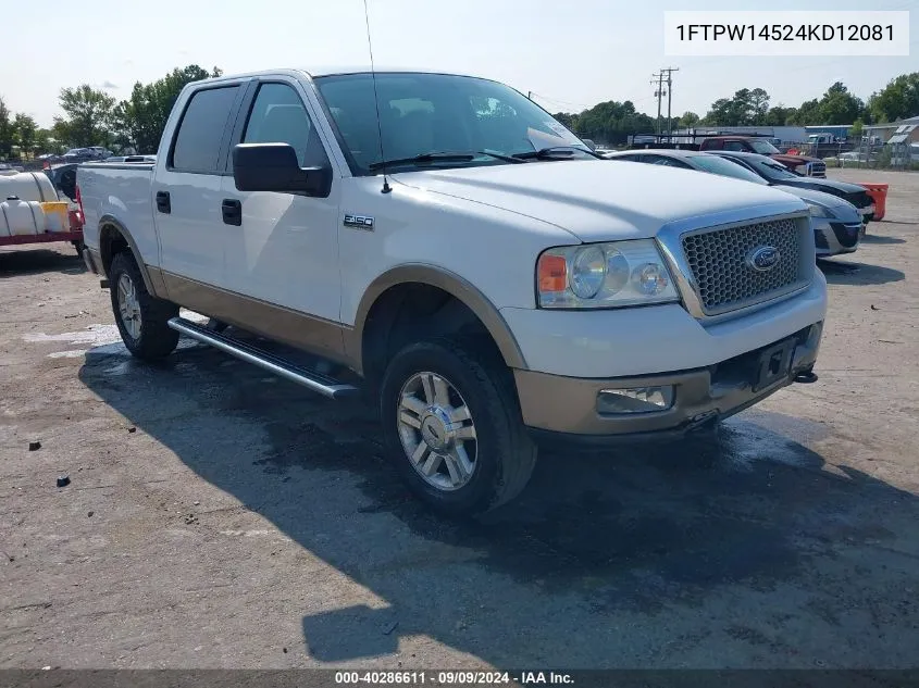 2004 Ford F-150 Fx4/Lariat/Xlt VIN: 1FTPW14524KD12081 Lot: 40286611