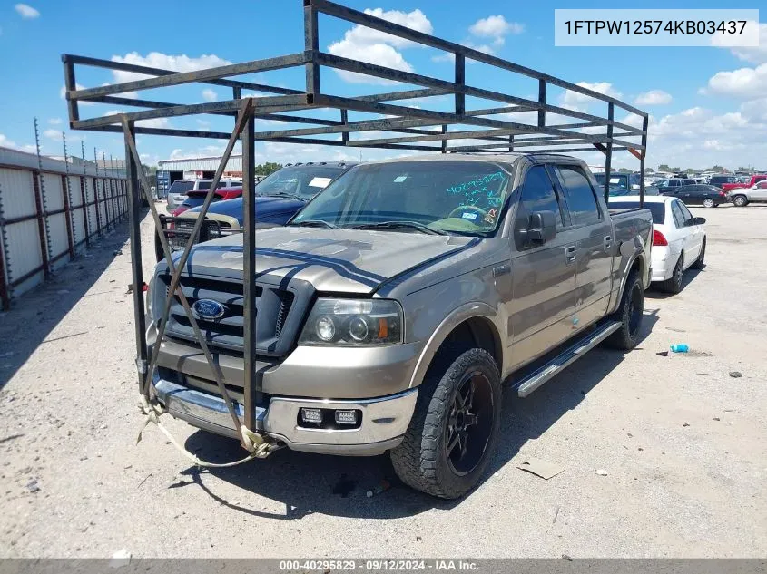 2004 Ford F-150 Lariat/Xlt VIN: 1FTPW12574KB03437 Lot: 40295829