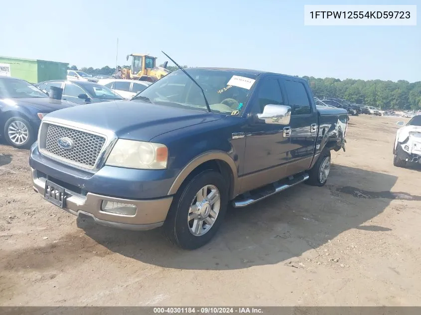 2004 Ford F150 Supercrew VIN: 1FTPW12554KD59723 Lot: 40301184