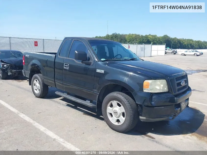 2004 Ford F-150 Stx/Xl/Xlt VIN: 1FTRF14W04NA91838 Lot: 40301270