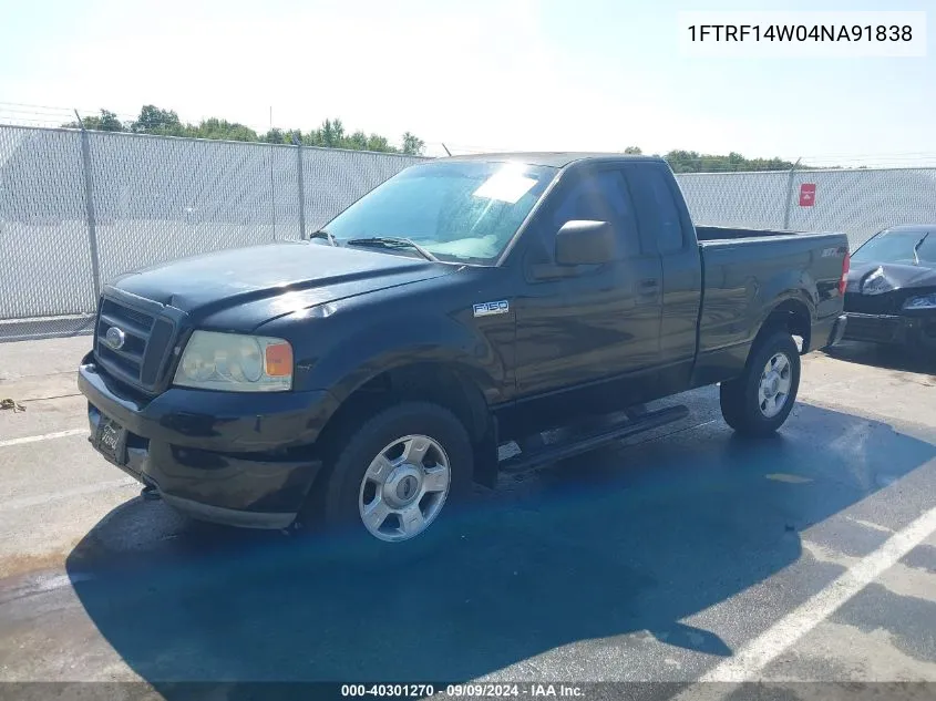 2004 Ford F-150 Stx/Xl/Xlt VIN: 1FTRF14W04NA91838 Lot: 40301270