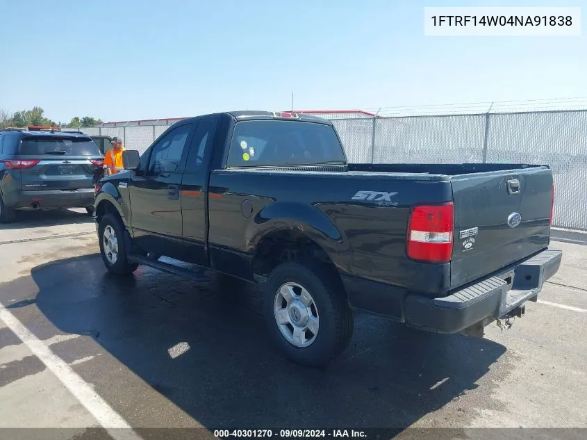 2004 Ford F-150 Stx/Xl/Xlt VIN: 1FTRF14W04NA91838 Lot: 40301270