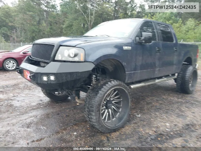 2004 Ford F-150 Lariat/Xlt VIN: 1FTPW12534KD42435 Lot: 40309490