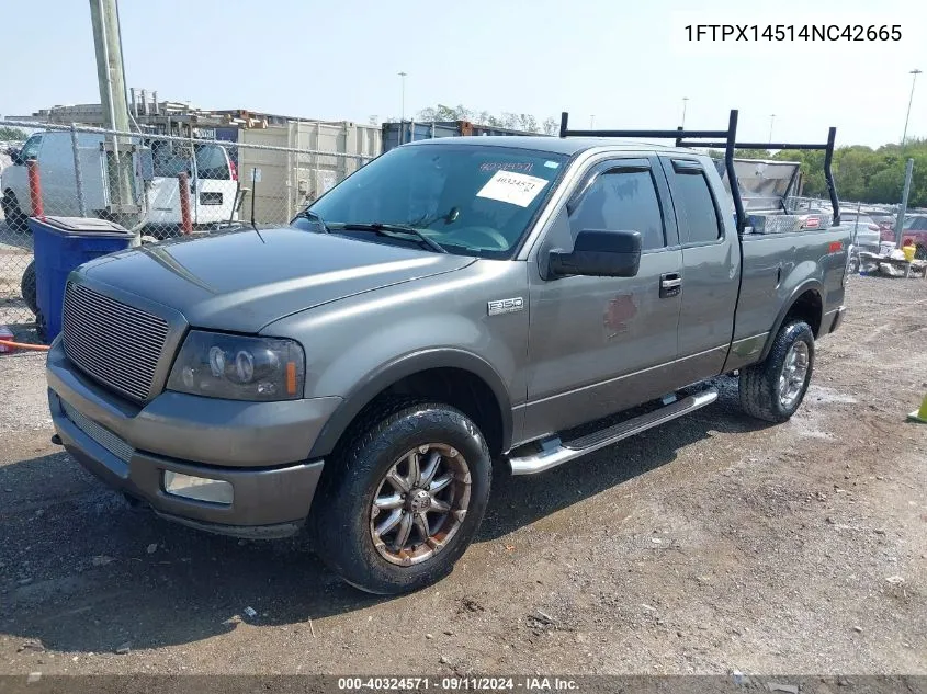 2004 Ford F-150 Fx4/Lariat/Xl/Xlt VIN: 1FTPX14514NC42665 Lot: 40324571