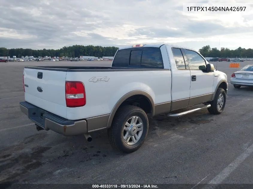 2004 Ford F150 VIN: 1FTPX14504NA42697 Lot: 40333118