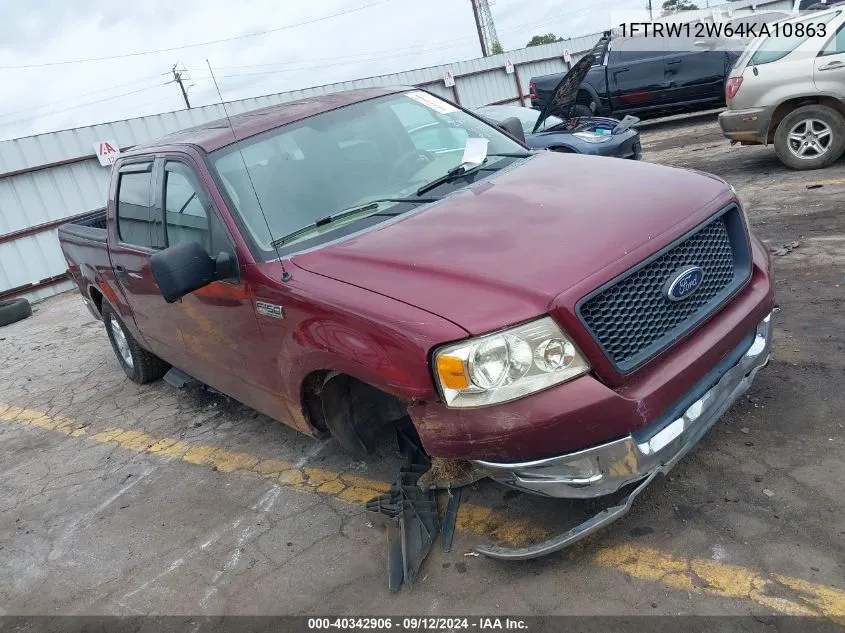 2004 Ford F-150 Xlt VIN: 1FTRW12W64KA10863 Lot: 40342906