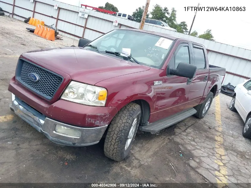 2004 Ford F-150 Xlt VIN: 1FTRW12W64KA10863 Lot: 40342906