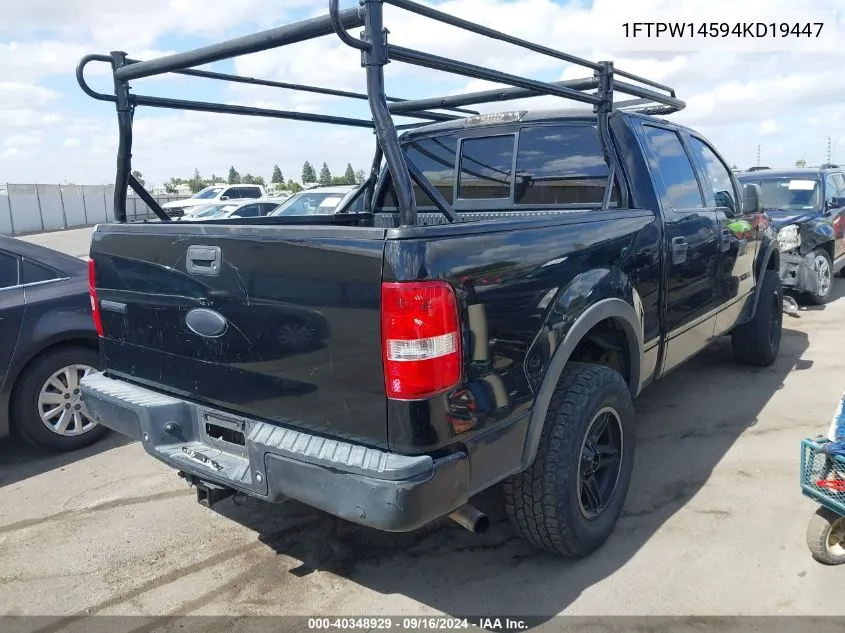 1FTPW14594KD19447 2004 Ford F150 Supercrew