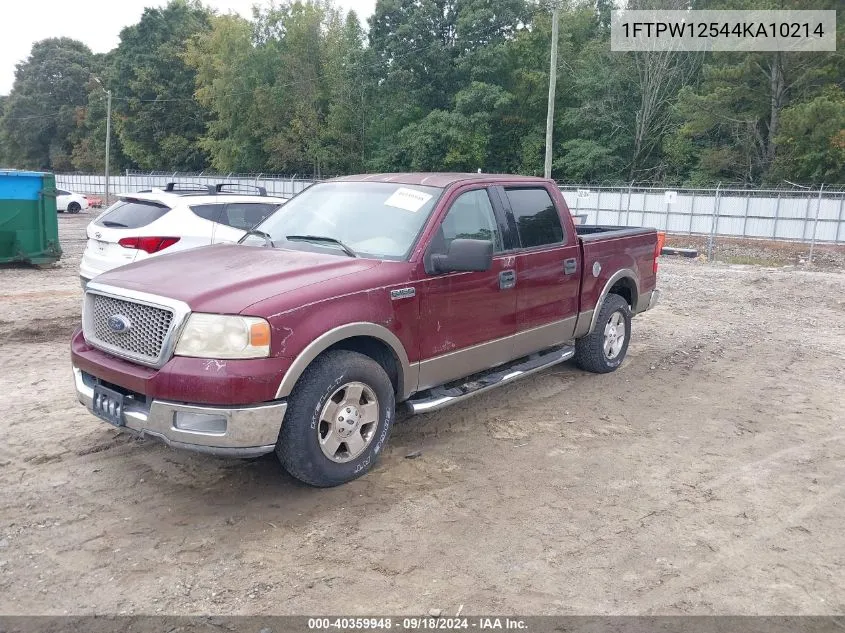 2004 Ford F-150 Lariat/Xlt VIN: 1FTPW12544KA10214 Lot: 40359948