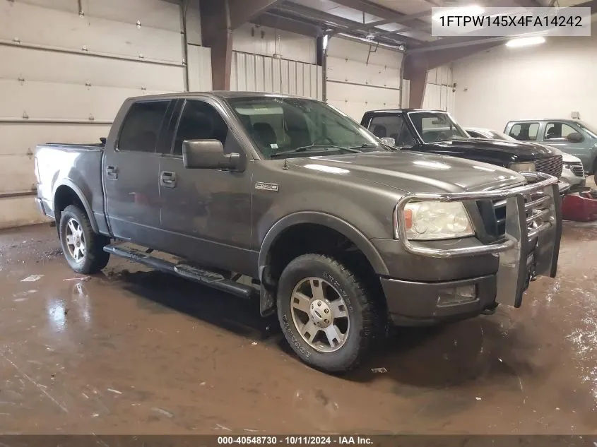 2004 Ford F-150 Fx4/Lariat/Xlt VIN: 1FTPW145X4FA14242 Lot: 40548730