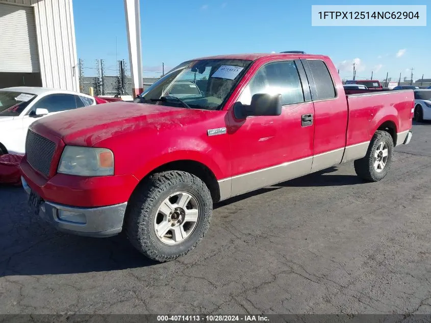 2004 Ford F-150 Lariat/Xl/Xlt VIN: 1FTPX12514NC62904 Lot: 40714113