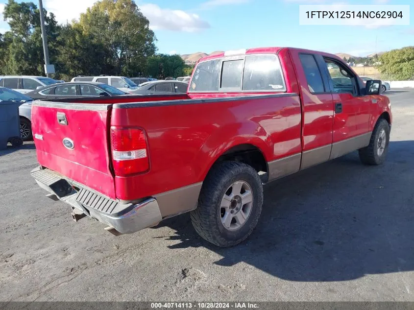 2004 Ford F-150 Lariat/Xl/Xlt VIN: 1FTPX12514NC62904 Lot: 40714113