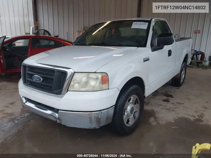 2004 Ford F-150 Stx/Xl/Xlt VIN: 1FTRF12W04NC14802 Lot: 40726044