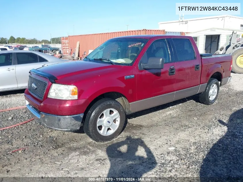 2004 Ford F-150 Xlt VIN: 1FTRW12W84KC43448 Lot: 40757970