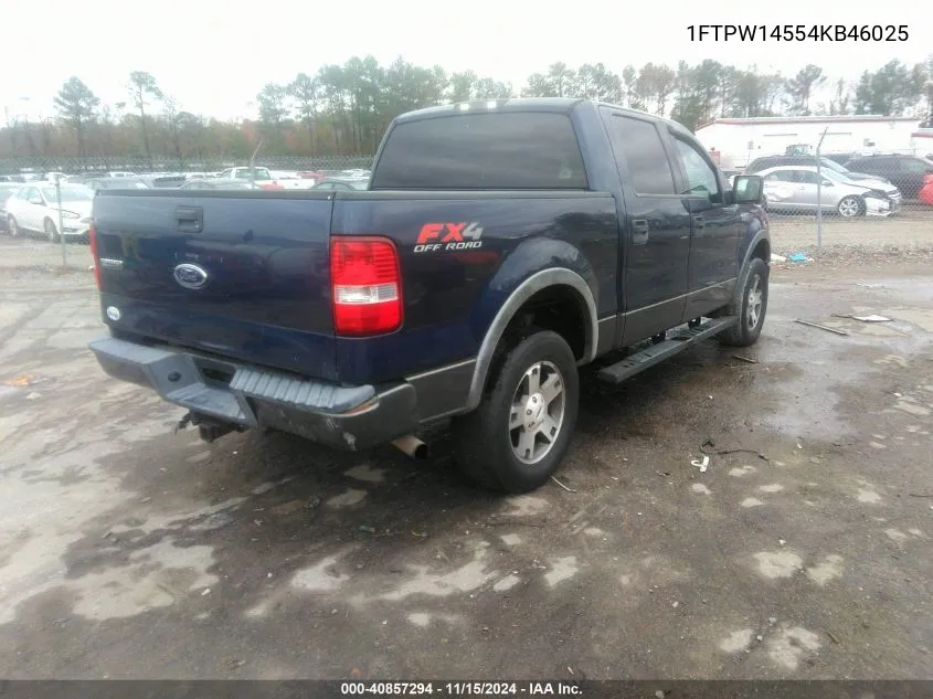 2004 Ford F-150 Fx4/Lariat/Xlt VIN: 1FTPW14554KB46025 Lot: 40857294