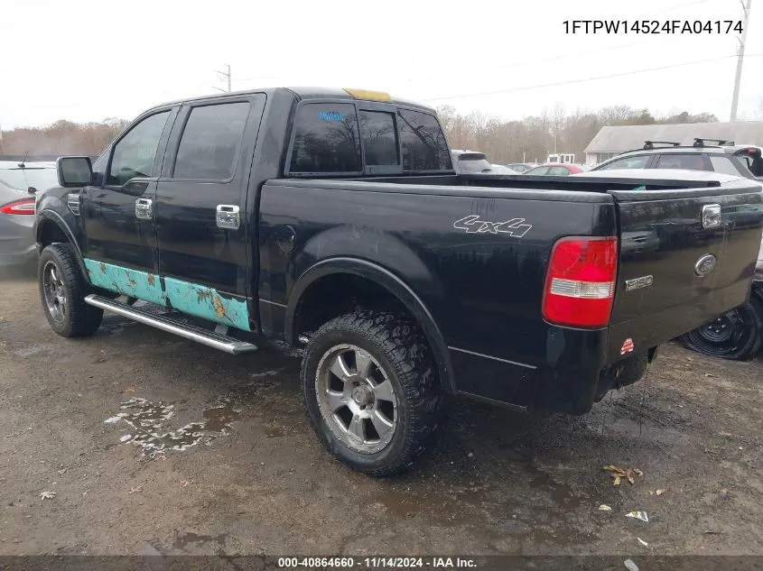 2004 Ford F-150 Fx4/Lariat/Xlt VIN: 1FTPW14524FA04174 Lot: 40864660