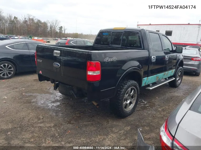 2004 Ford F-150 Fx4/Lariat/Xlt VIN: 1FTPW14524FA04174 Lot: 40864660