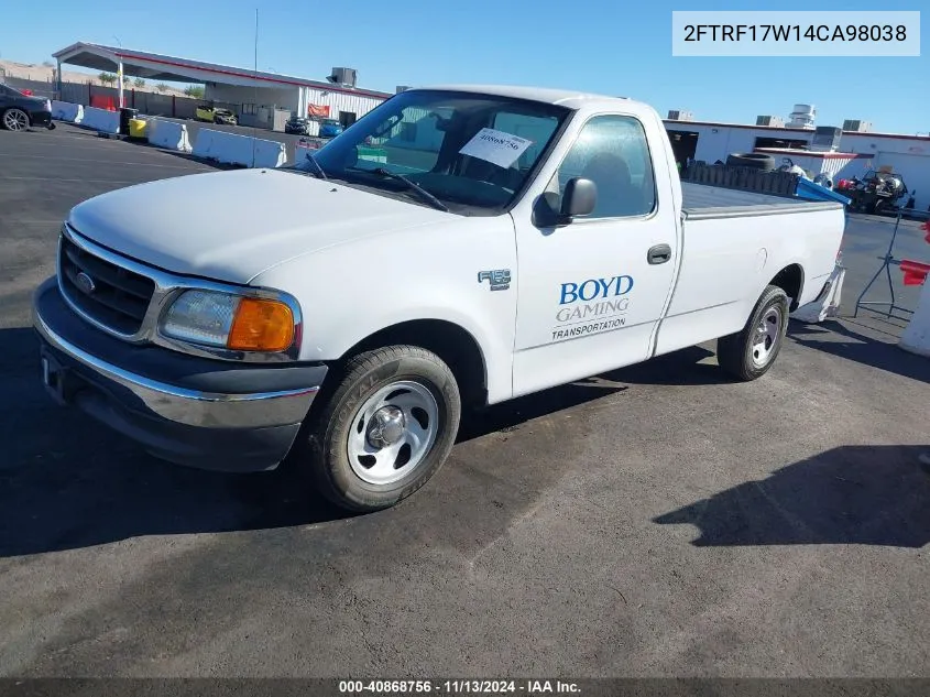 2004 Ford F-150 Heritage Xl/Xlt VIN: 2FTRF17W14CA98038 Lot: 40868756