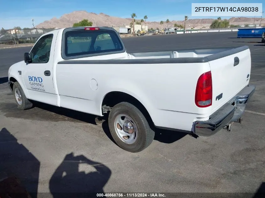 2004 Ford F-150 Heritage Xl/Xlt VIN: 2FTRF17W14CA98038 Lot: 40868756