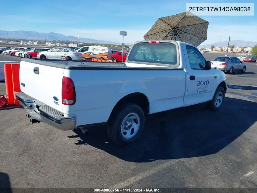 2004 Ford F-150 Heritage Xl/Xlt VIN: 2FTRF17W14CA98038 Lot: 40868756