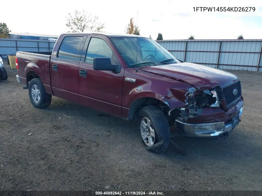 2004 Ford F-150 Fx4/Lariat/Xlt VIN: 1FTPW14554KD26279 Lot: 40892642