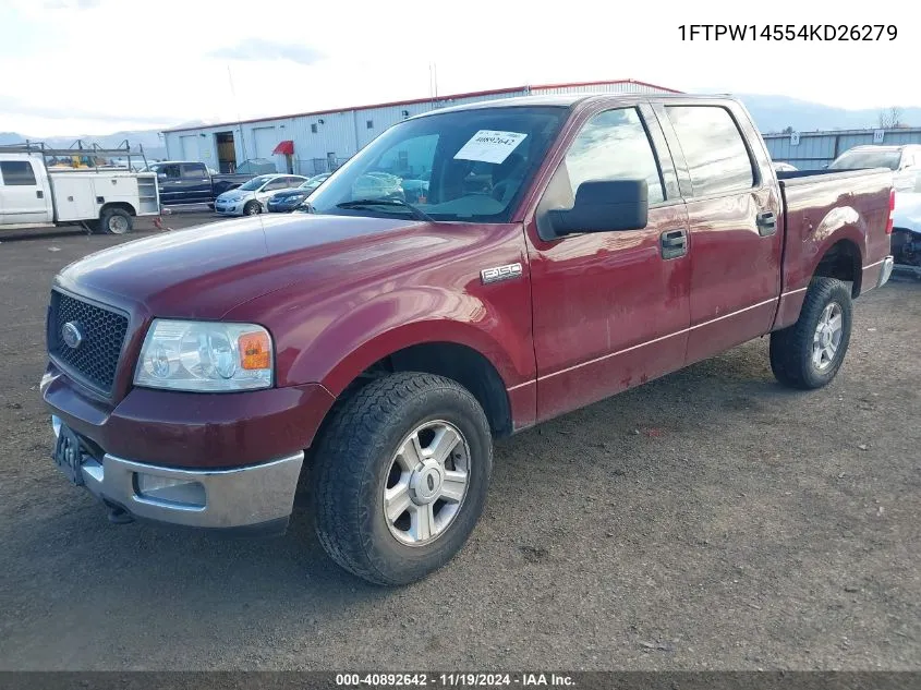 2004 Ford F-150 Fx4/Lariat/Xlt VIN: 1FTPW14554KD26279 Lot: 40892642