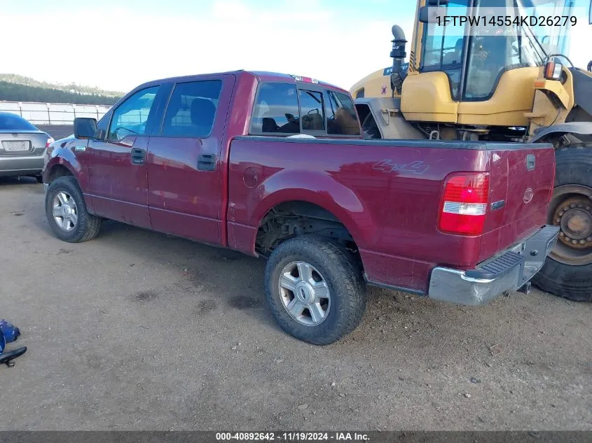 2004 Ford F-150 Fx4/Lariat/Xlt VIN: 1FTPW14554KD26279 Lot: 40892642