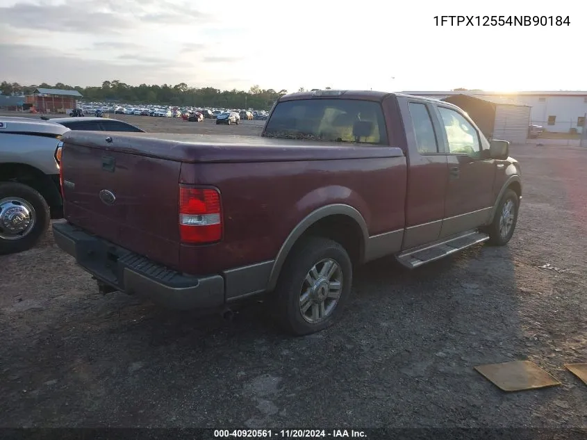 2004 Ford F-150 Lariat/Xl/Xlt VIN: 1FTPX12554NB90184 Lot: 40920561