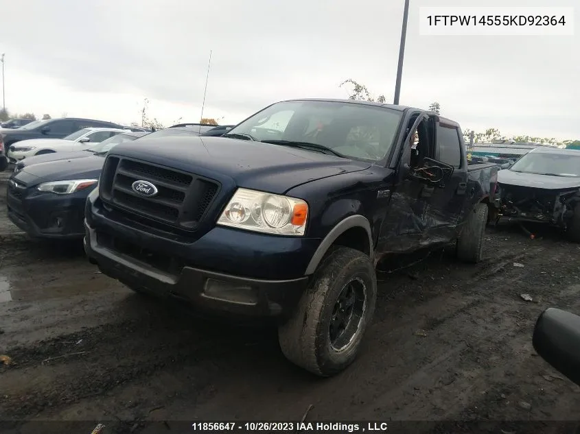 2005 Ford F-150 Xlt/Fx4/Lariat VIN: 1FTPW14555KD92364 Lot: 11856647