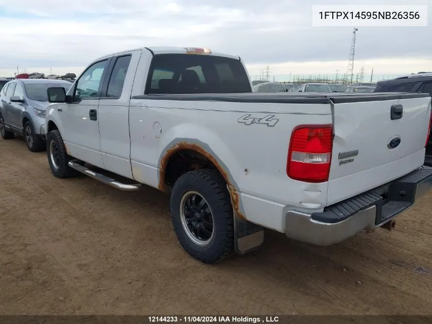 2005 Ford F150 VIN: 1FTPX14595NB26356 Lot: 12144233