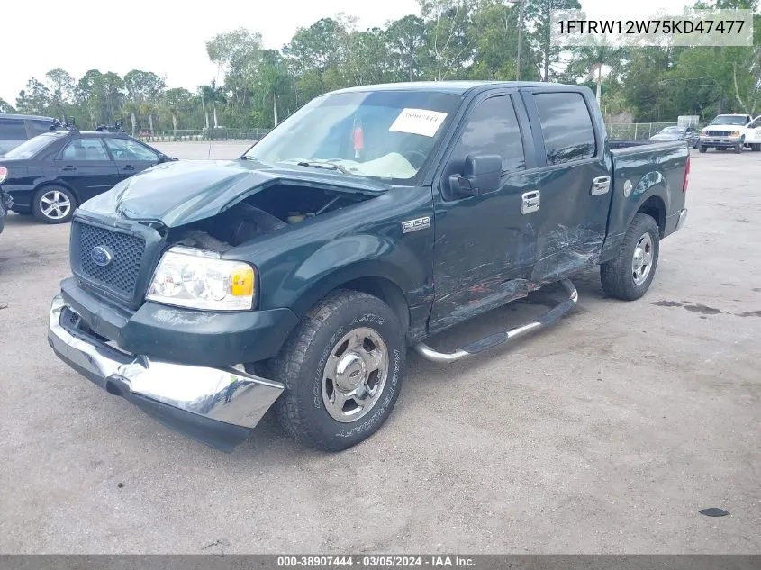 2005 Ford F-150 Xlt VIN: 1FTRW12W75KD47477 Lot: 38907444