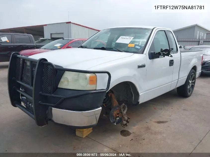 2005 Ford F-150 Stx/Xl/Xlt VIN: 1FTRF12W75NA81781 Lot: 39361673