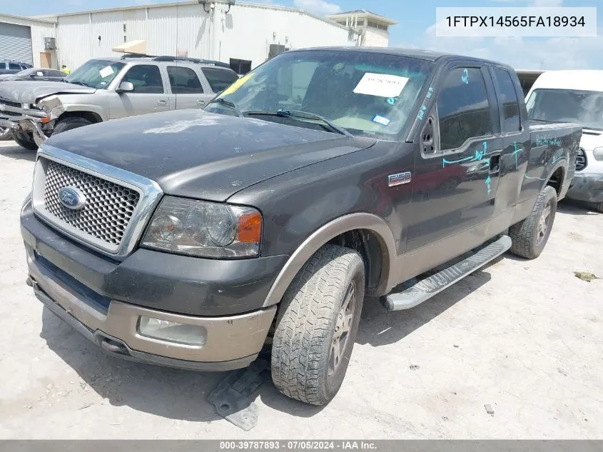 2005 Ford F-150 Fx4/Lariat/Xl/Xlt VIN: 1FTPX14565FA18934 Lot: 39787893