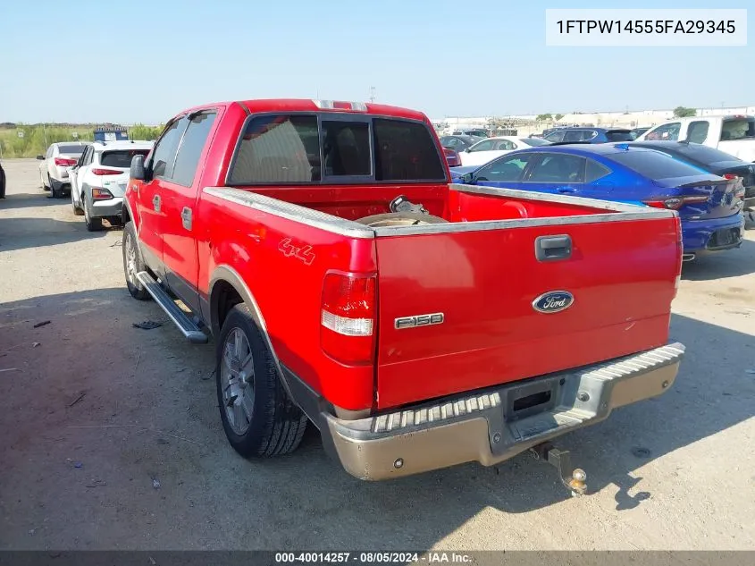 2005 Ford F-150 Fx4/Lariat/Xlt VIN: 1FTPW14555FA29345 Lot: 40014257