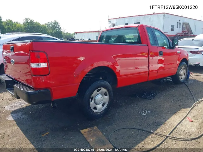 2005 Ford F-150 Stx/Xl/Xlt VIN: 1FTRF12W85KC01220 Lot: 40038749