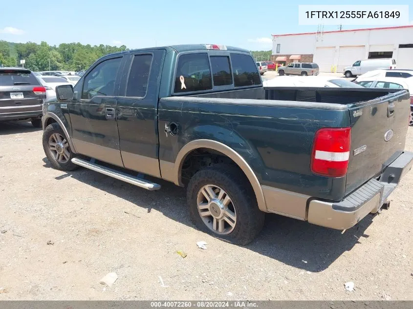 2005 Ford F-150 Lariat/Xl/Xlt VIN: 1FTRX12555FA61849 Lot: 40072260