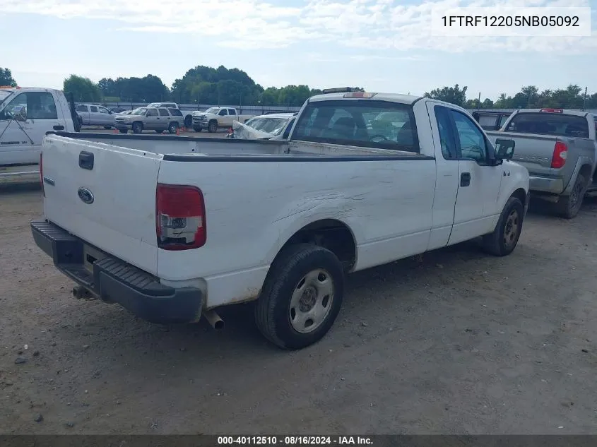 2005 Ford F-150 Stx/Xl/Xlt VIN: 1FTRF12205NB05092 Lot: 40112510