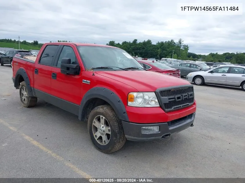 2005 Ford F-150 Fx4/Lariat/Xlt VIN: 1FTPW14565FA11484 Lot: 40120625