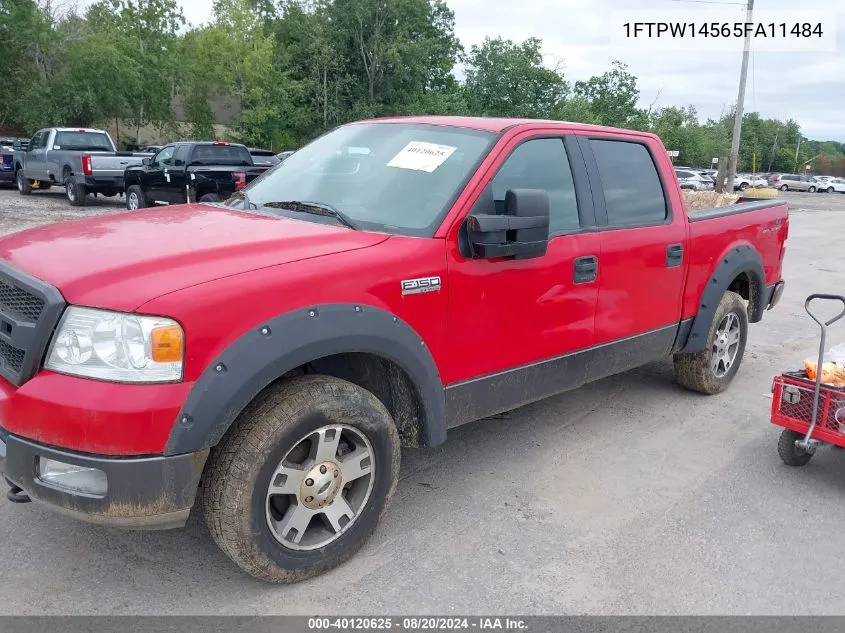 2005 Ford F-150 Fx4/Lariat/Xlt VIN: 1FTPW14565FA11484 Lot: 40120625